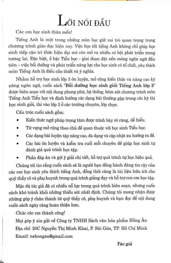 BỒI DƯỠNG HỌC SINH GIỎI TIẾNG ANH LỚP 3 (Có đáp án - Theo chương trình GDPT 2018)
